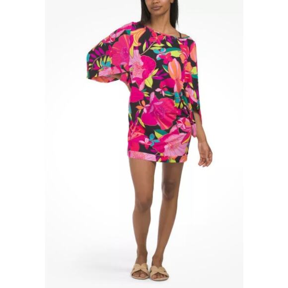 Trina Turk Solar Floral Print Swim Cover Up Resort Dress S - Picture 3 of 9